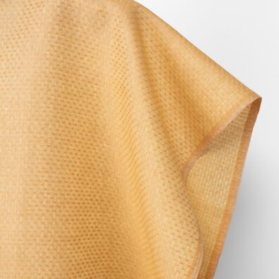 Lininis audinys gelsvos ir degto molio taškuotas, gryno lino