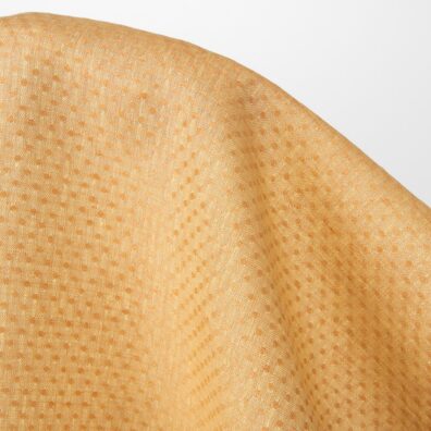 Lininis audinys gelsvos ir degto molio taškuotas, 150cm pločio