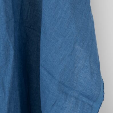 Lininis audinys lygus mėlynas, skalbtas, gryno lino