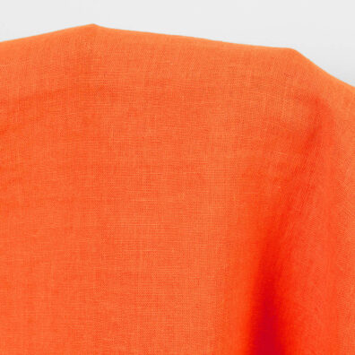 Lininis audinys oranžinis lygus, 145cm pločio