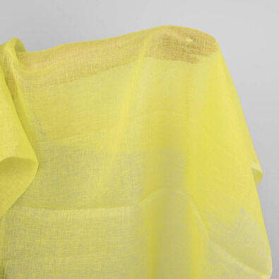 Neonowa żółta przeźroczysta tkanina lniana