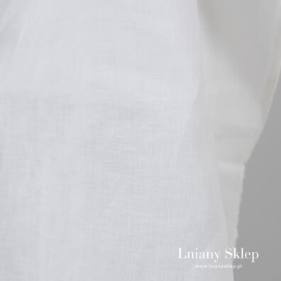 Biała tkanina lniana o splocie płóciennym