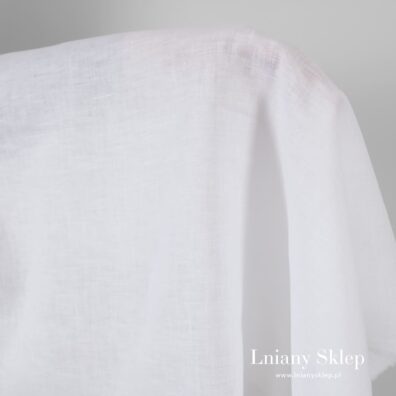 100% lniana tkanina w białym optycznym kolorze