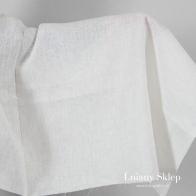 Mlecznobiała ciężka tkanina lniana