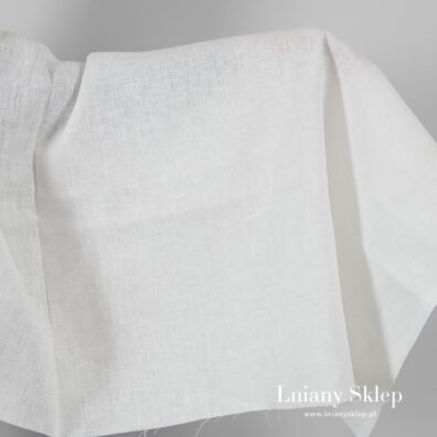 Mlecznobiała ciężka tkanina lniana