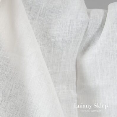 Naturalna, klasyczna, mlecznobiała (żółtawa) tkanina lniana