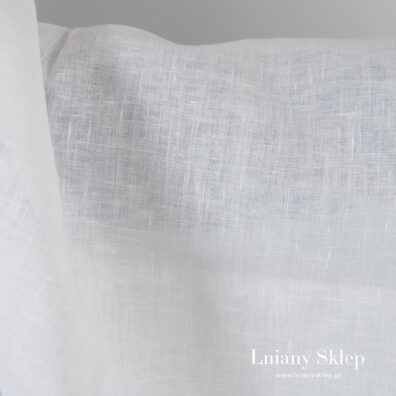 Ta tkanina lniana świetnie pasuje na szycie ubrań, zasłon/firanek, pościeli, konfekcji stołowej i in.