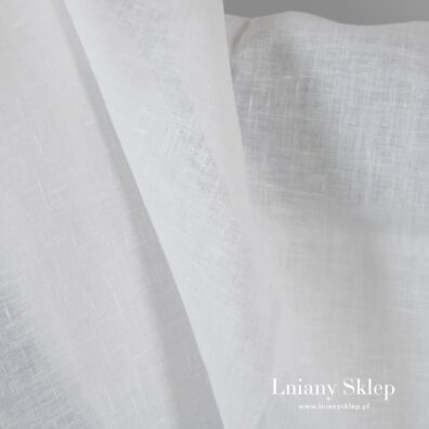 Lekka, śnieżnobiała (biel optyczna) tkanina 100% lniana