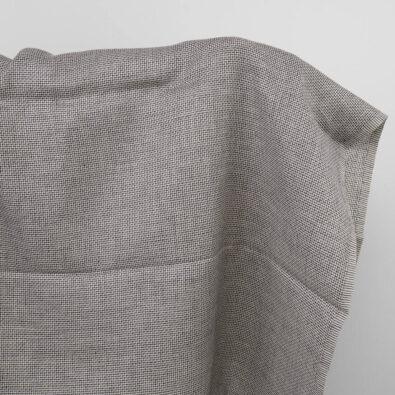 Tkanina lniana w czarno - szarą krateczkę