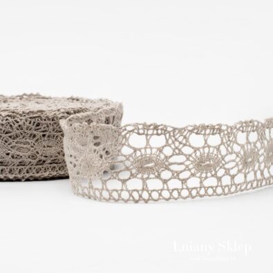 Koronka w kolorze naturalnego włókna lnianego nr 19
