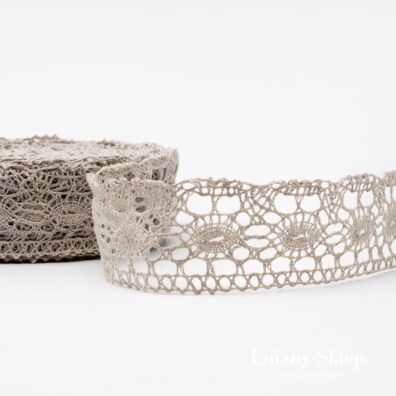 Koronka w kolorze naturalnego włókna lnianego nr 19