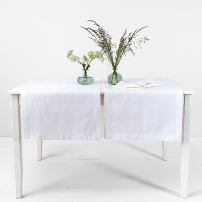 FLORA biały bieżnik stołowy