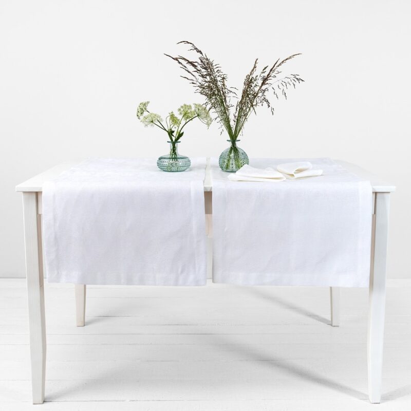 FLORA biały bieżnik stołowy