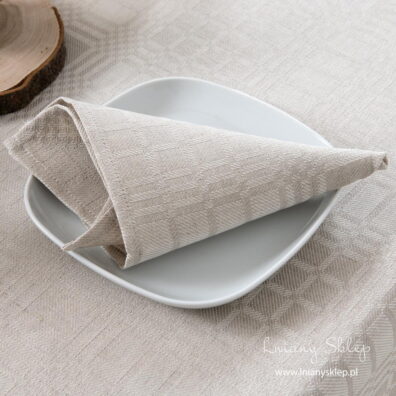 Lniana serwetka stołowa w kratkę