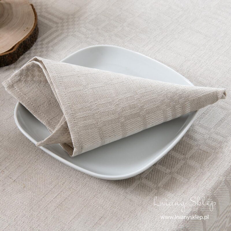 Lniana serwetka stołowa w kratkę