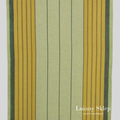 Zielonkawa w paski wąska tkanina
