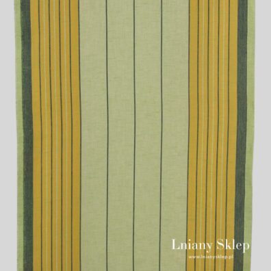 Zielonkawa w paski wąska tkanina