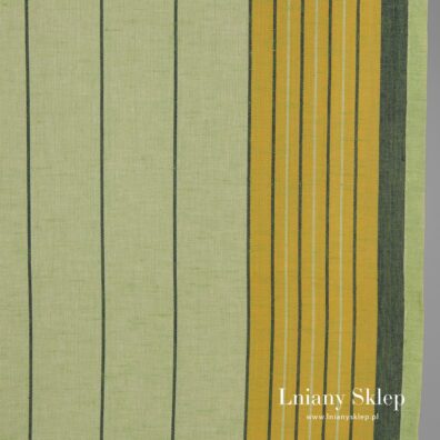 Zielonkawa w paski wąska tkanina