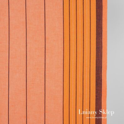 Pomarańczowa w paski wąska tkanina