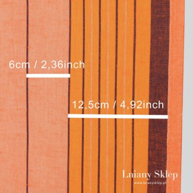Pomarańczowa w paski wąska tkanina