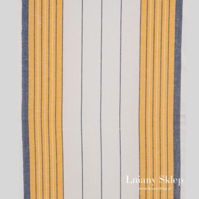 Śnieżnobiała w paski wąska tkanina