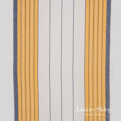 Śnieżnobiała w paski wąska tkanina