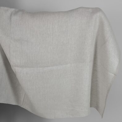 Lniana tkanina wytkana w szaro - białe romby