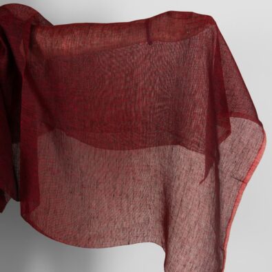 Prześwitująca tkanina lniana wykwintna czerwień