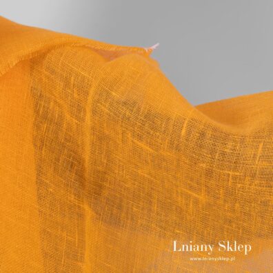 Tkanina prześwitujący żółty len