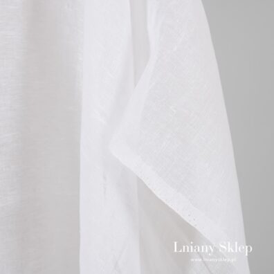 Tkanina prześwitujący śnieżnobiały len