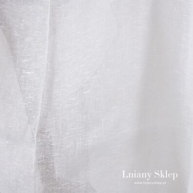 Tkanina prześwitujący śnieżnobiały len
