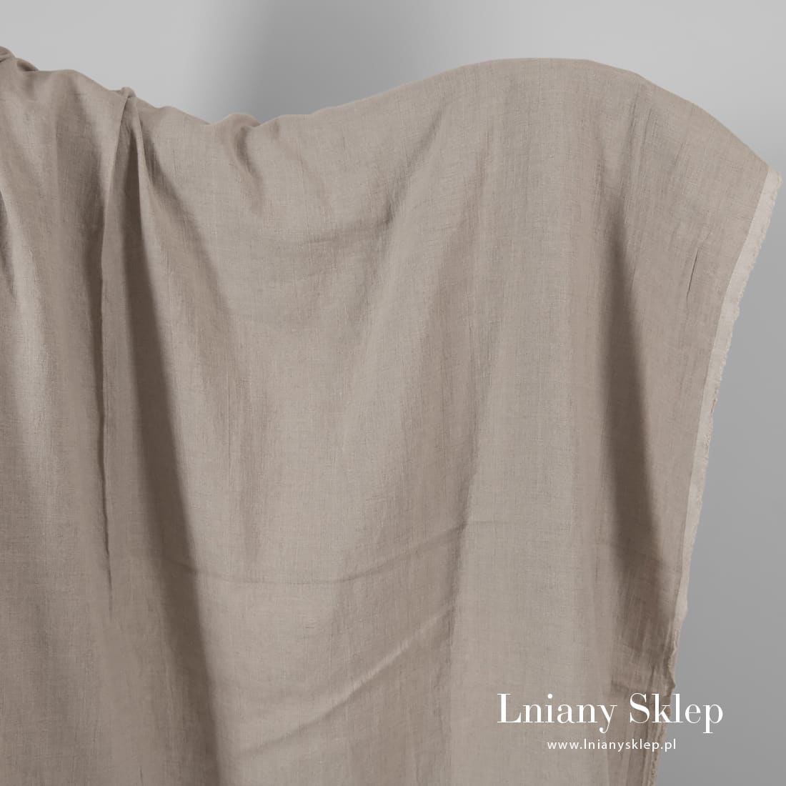 Prana szara tkanina lniana