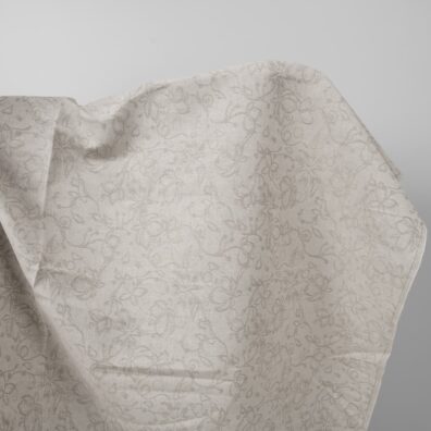 Szara tkanina żakardowa wzór kwiatowy
