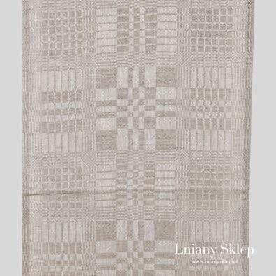 Szara Lniana Tkanina W Kratkę