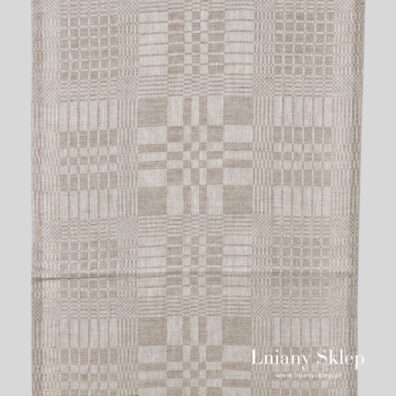 Szara Lniana Tkanina W Kratkę