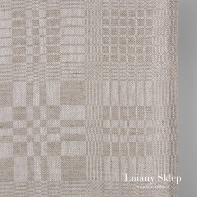 Szara Lniana Tkanina W Kratkę