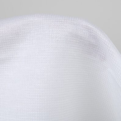 Śnieżnobiała (biel optyczna) tkanina lniano-bawełniana o waflowym splocie
