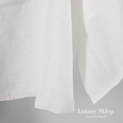 100% lniana tkanina w kolorze złamanej bieli