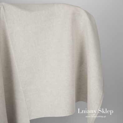 Jasnoszara tkanina lniano - bawełniana.