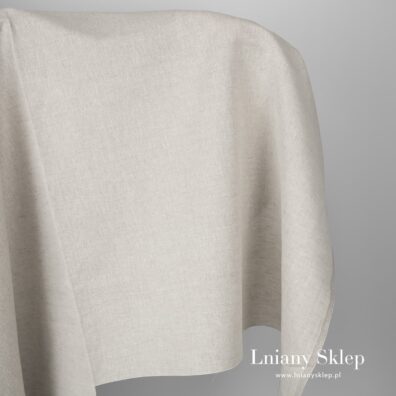 Jasnoszara tkanina lniano - bawełniana.
