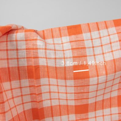 Pomarańczowy len w kratkę