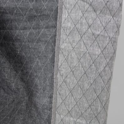 Szary w granat dwustronny len