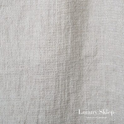 Szara jasna prana tkanina lniana wzór waflowy