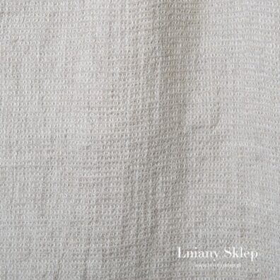 Szara jasna prana tkanina lniana wzór waflowy