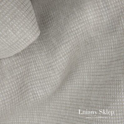 Do wytkania tej tkaniny użyto przędzy białej i lekko szarej (kolor naturalnego lnu)