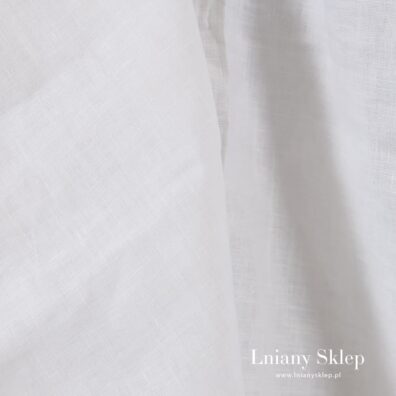 Śnieżnobiała lniana tkanina