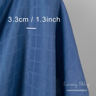 Atramentowa żakardowa tkanina lniano - bawełniana wytkana splotem skośnym