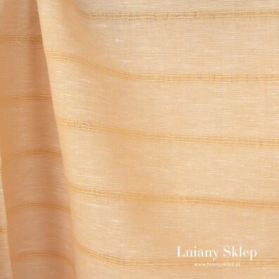 Żółto-biały melanż w przeźroczyste, poziome paski.