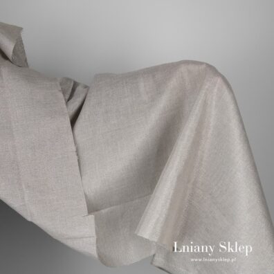 Lniana tkanina srebrzysty połysk