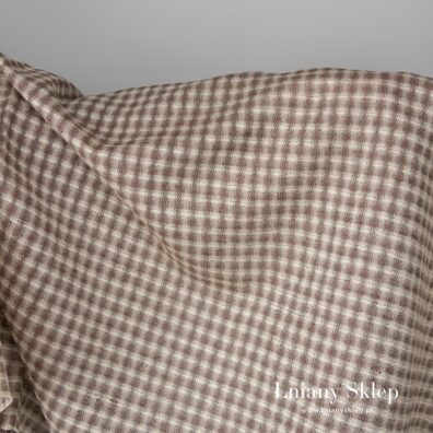 Tkanina lniano-bawełniana w ażurową kratkę.